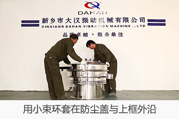 用小束環套在防塵蓋與上框外沿。