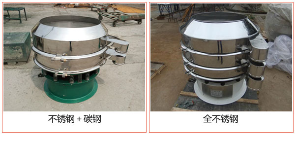 加緣式振動篩不銹鋼+碳鋼，全不銹鋼材質展示圖