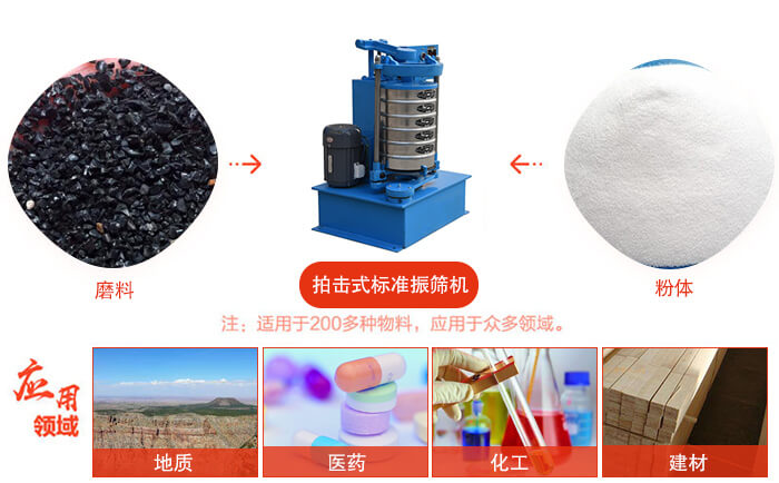 拍擊篩適用于多種物料顆粒狀,粉狀,不規(guī)則物料的篩分。